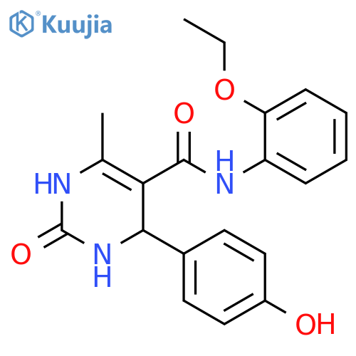 N-(2-ethoxyphenyl)-4-(4-hydroxyphenyl)-6-methyl-2-oxo-1,2,3,4-tetrahydropyrimidine-5-carboxamide structure