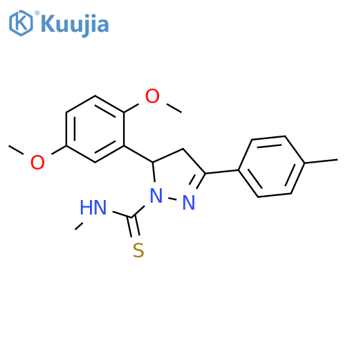 5-(2,5-dimethoxyphenyl)-N-methyl-3-(4-methylphenyl)-4,5-dihydro-1H-pyrazole-1-carbothioamide structure