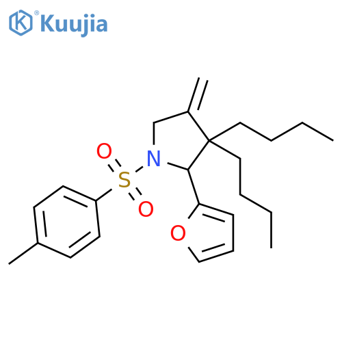 Pyrrolidine,3,3-dibutyl-2-(2-furanyl)-4-methylene-1-[(4-methylphenyl)sulfonyl]- structure