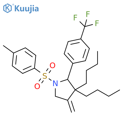 Pyrrolidine,3,3-dibutyl-4-methylene-1-[(4-methylphenyl)sulfonyl]-2-[4-(trifluoromethyl)phenyl]- structure