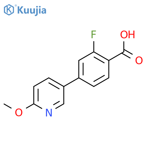 2-Fluoro-4-(6-methoxypyridin-3-yl)benzoic acid structure