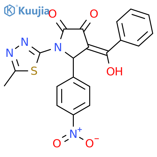 4-benzoyl-3-hydroxy-1-(5-methyl-1,3,4-thiadiazol-2-yl)-5-(4-nitrophenyl)-2,5-dihydro-1H-pyrrol-2-one structure