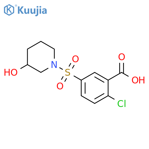 Benzoic acid, 2-chloro-5-[(3-hydroxy-1-piperidinyl)sulfonyl]- structure