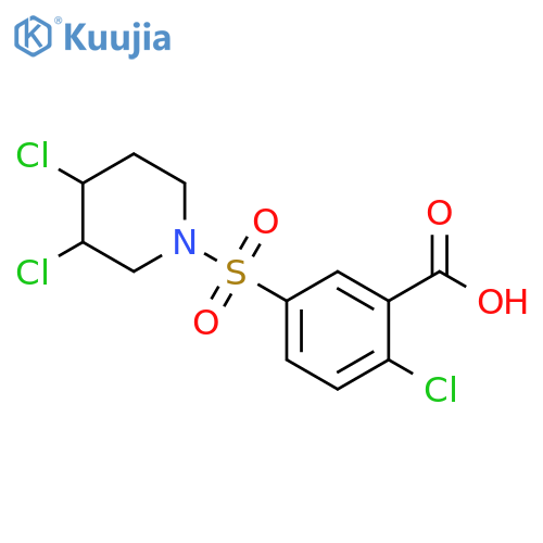 Benzoic acid, 2-chloro-5-[(3,4-dichloro-1-piperidinyl)sulfonyl]- structure