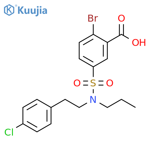 Benzoic acid,2-bromo-5-[[[2-(4-chlorophenyl)ethyl]propylamino]sulfonyl]- structure