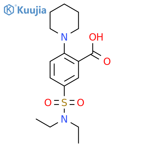 Benzoic acid, 5-[(diethylamino)sulfonyl]-2-(1-piperidinyl)- structure
