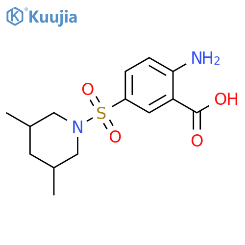 Benzoic acid, 2-amino-5-[(3,5-dimethyl-1-piperidinyl)sulfonyl]- structure
