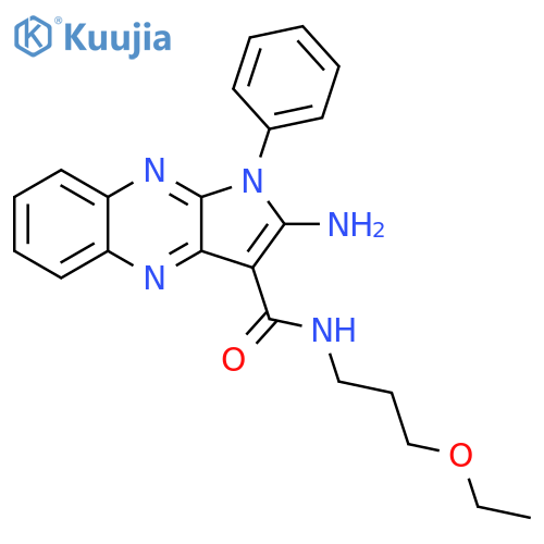2-amino-N-(3-ethoxypropyl)-1-phenyl-1H-pyrrolo2,3-bquinoxaline-3-carboxamide structure