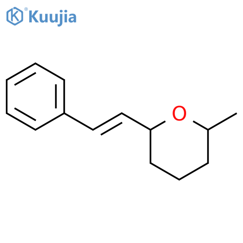2H-Pyran, tetrahydro-2-methyl-6-[(1E)-2-phenylethenyl]- structure