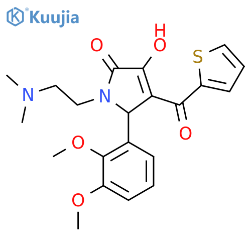 5-(2,3-dimethoxyphenyl)-1-2-(dimethylamino)ethyl-3-hydroxy-4-(thiophene-2-carbonyl)-2,5-dihydro-1H-pyrrol-2-one structure