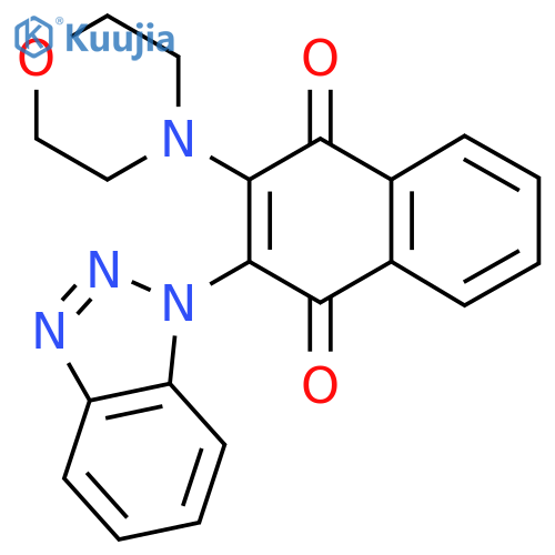 2-(1H-1,2,3-benzotriazol-1-yl)-3-(morpholin-4-yl)-1,4-dihydronaphthalene-1,4-dione structure
