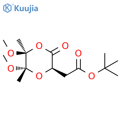 1,4-Dioxane-2-acetic acid, 5,6-dimethoxy-5,6-dimethyl-3-oxo-,1,1-dimethylethyl ester, (2R,5S,6S)- structure