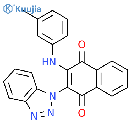 2-(1H-1,2,3-benzotriazol-1-yl)-3-(3-methylphenyl)amino-1,4-dihydronaphthalene-1,4-dione structure
