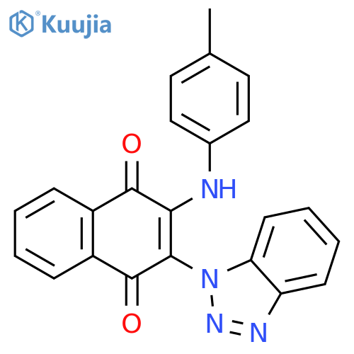2-(1H-1,2,3-benzotriazol-1-yl)-3-(4-methylphenyl)amino-1,4-dihydronaphthalene-1,4-dione structure
