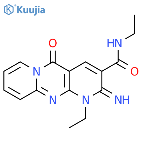 <br>N,1-Diethyl-2-imino-5-oxo-2,5-dihydro-1H-dipyrido[1,2-a:2',3'-d]pyrimidine- 3-carboxamide structure