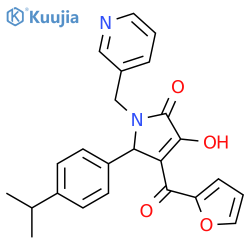 4-(furan-2-carbonyl)-3-hydroxy-5-4-(propan-2-yl)phenyl-1-(pyridin-3-yl)methyl-2,5-dihydro-1H-pyrrol-2-one structure