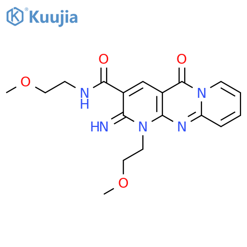 6-imino-N,7-bis(2-methoxyethyl)-2-oxo-1,7,9-triazatricyclo8.4.0.0^{3,8}tetradeca-3(8),4,9,11,13-pentaene-5-carboxamide structure