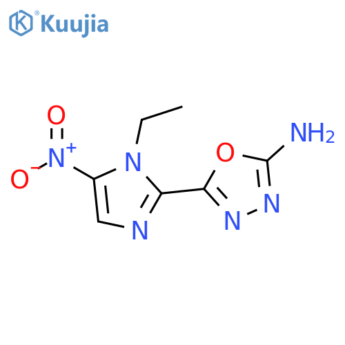 1,3,4-Oxadiazol-2-amine, 5-(1-ethyl-5-nitro-1H-imidazol-2-yl)- structure