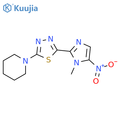 Piperidine,1-[5-(1-methyl-5-nitro-1H-imidazol-2-yl)-1,3,4-thiadiazol-2-yl]- structure