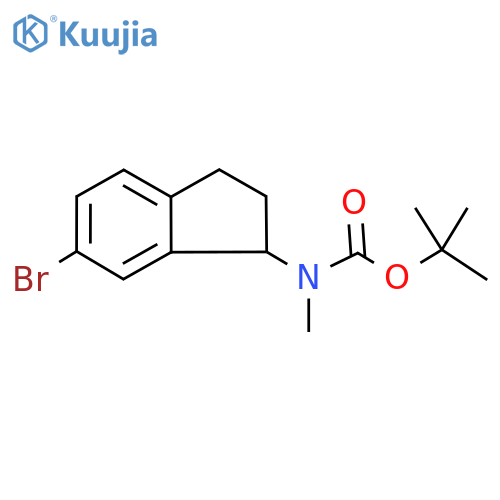 tert-butyl N-(6-bromo-2,3-dihydro-1H-inden-1-yl)-N-methylcarbamate structure