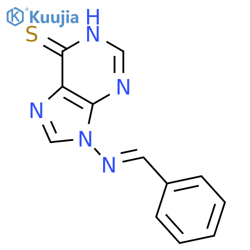6H-Purine-6-thione,1,9-dihydro-9-[(phenylmethylene)amino]- structure