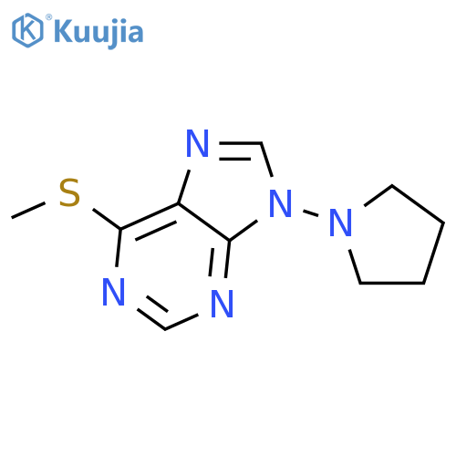 9H-Purine,6-(methylthio)-9-(1-pyrrolidinyl)- structure