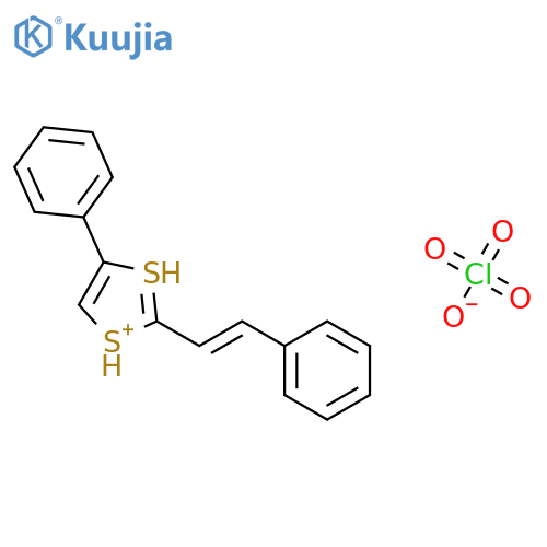 1,3-Dithiol-1-ium, 4-phenyl-2-(2-phenylethenyl)-, perchlorate structure