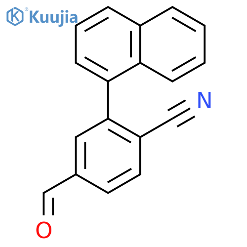 Benzonitrile, 4-formyl-2-(1-naphthalenyl)- structure