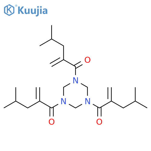 1,3,5-Triazine, hexahydro-1,3,5-tris(4-methyl-2-methylene-1-oxopentyl)- structure
