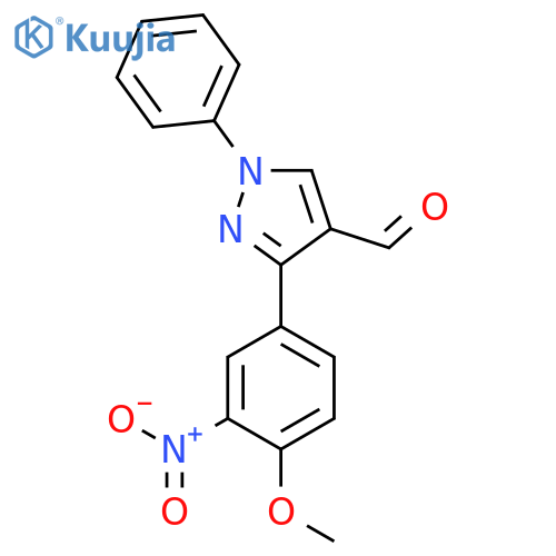 1H-Pyrazole-4-carboxaldehyde, 3-(4-methoxy-3-nitrophenyl)-1-phenyl- structure