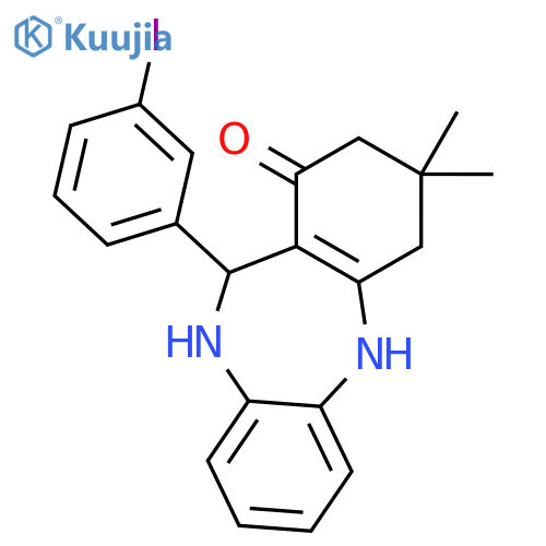 <br>11-(3-iodophenyl)-3,3-dimethyl-2,3,4,5,10,11-hexahydro-1H-dibenzo[b,e][1,4] diazepin-1-one structure