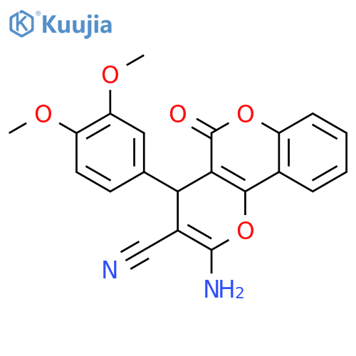 2-amino-4-(3,4-dimethoxyphenyl)-5-oxo-4H,5H-pyrano3,2-cchromene-3-carbonitrile structure