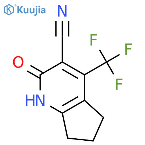 3-Cyano-6,7-dihydro-4-trifluoromethyl-1,5H-cyclopenta-b-pyrid-2-one structure