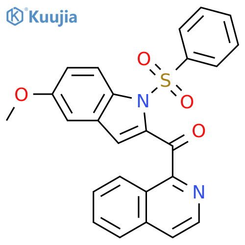 1H-Indole, 2-(1-isoquinolinylcarbonyl)-5-methoxy-1-(phenylsulfonyl)- structure