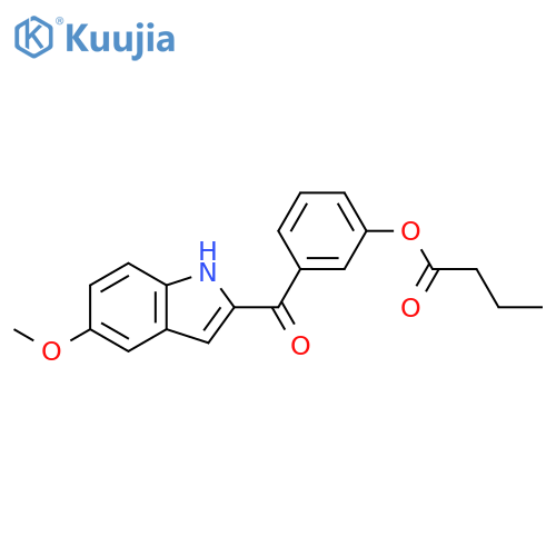Butanoic acid, 3-[(5-methoxy-1H-indol-2-yl)carbonyl]phenyl ester structure