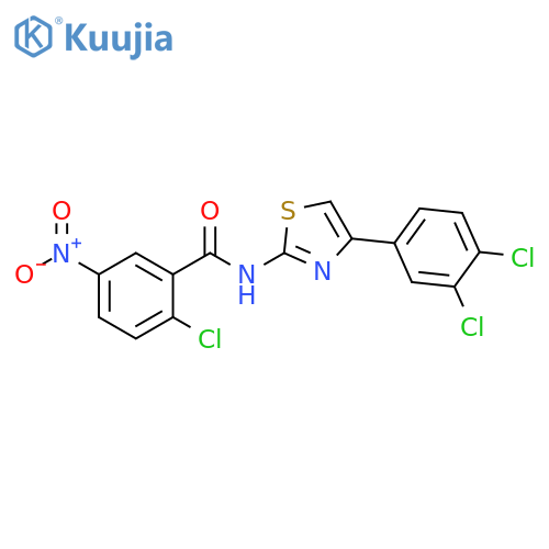 Benzamide, 2-chloro-N-[4-(3,4-dichlorophenyl)-2-thiazolyl]-5-nitro- structure