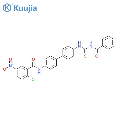 Benzamide,N-[4'-[[(benzoylamino)thioxomethyl]amino][1,1'-biphenyl]-4-yl]-2-chloro-5-nitro- structure