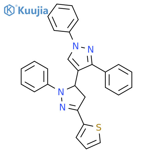 4,5'-Bi-1H-pyrazole, 4',5'-dihydro-1,1',3-triphenyl-3'-(2-thienyl)- structure