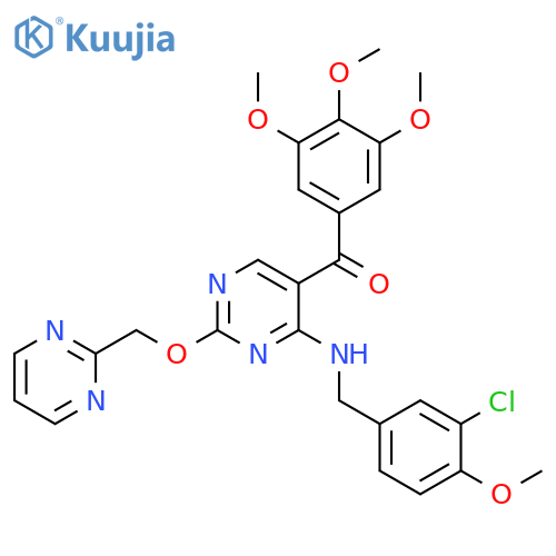 Methanone,[4-[[(3-chloro-4-methoxyphenyl)methyl]amino]-2-(2-pyrimidinylmethoxy)-5-pyrimidinyl](3,4,5-trimethoxyphenyl)- structure