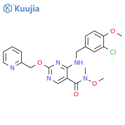 5-Pyrimidinecarboxamide,4-[[(3-chloro-4-methoxyphenyl)methyl]amino]-N-methoxy-N-methyl-2-(2-pyridinylmethoxy)- structure