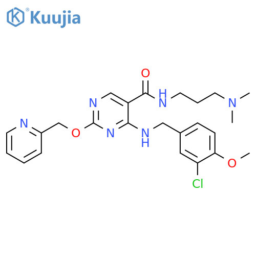 5-Pyrimidinecarboxamide,4-[[(3-chloro-4-methoxyphenyl)methyl]amino]-N-[3-(dimethylamino)propyl]-2-(2-pyridinylmethoxy)- structure