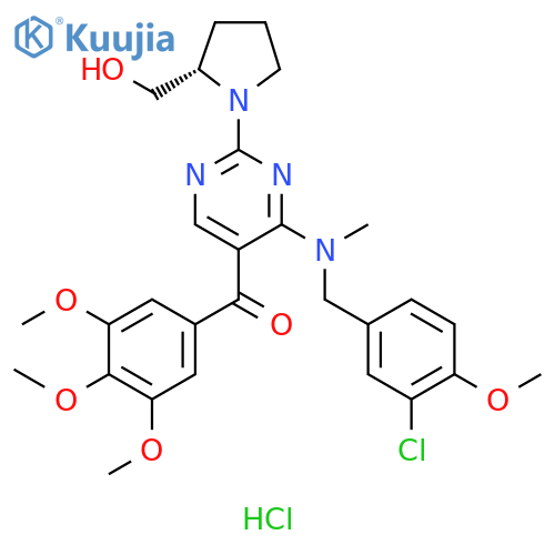 Methanone,[4-[[(3-chloro-4-methoxyphenyl)methyl]methylamino]-2-[(2S)-2-(hydroxymethyl)-1-pyrrolidinyl]-5-pyrimidinyl](3,4,5-trimethoxyphenyl)-,monohydrochloride structure
