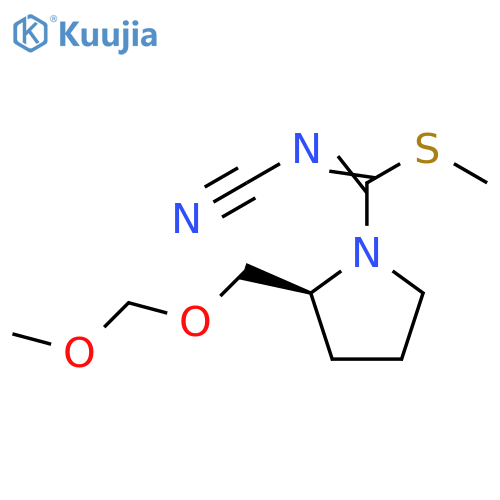 1-Pyrrolidinecarboximidothioic acid,N-cyano-2-[(methoxymethoxy)methyl]-, methyl ester, (2S)- structure