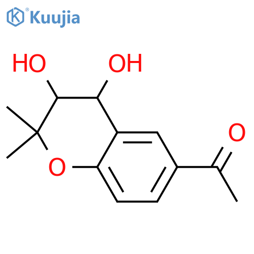 6-Acetyl-3,4-dihydro-3,4-dihydroxy-2,2-dimethyl-2H-1-benzopyran; (3S,4S)-form structure