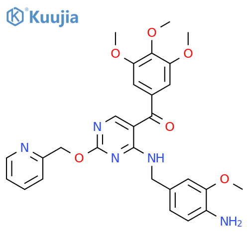 Methanone,[4-[[(4-amino-3-methoxyphenyl)methyl]amino]-2-(2-pyridinylmethoxy)-5-pyrimidinyl](3,4,5-trimethoxyphenyl)- structure