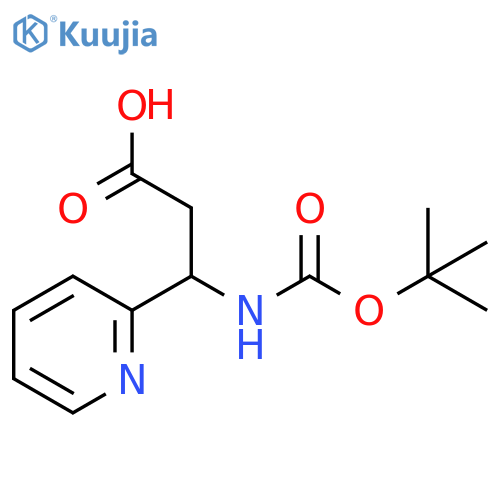 3-{(tert-butoxy)carbonylamino}-3-(pyridin-4-yl)propanoic acid structure
