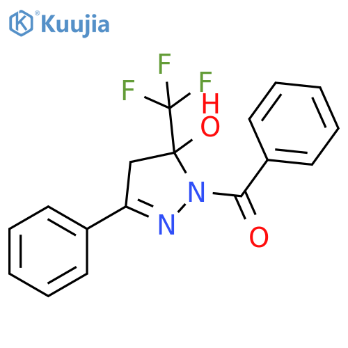1H-Pyrazol-5-ol, 1-benzoyl-4,5-dihydro-3-phenyl-5-(trifluoromethyl)- structure