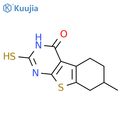 11-methyl-5-sulfanyl-8-thia-4,6-diazatricyclo[7.4.0.02,?]trideca-1(9),2(7),5-trien-3-one structure