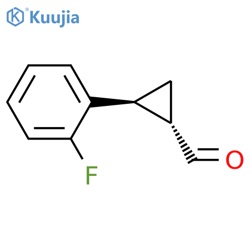 Cyclopropanecarboxaldehyde, 2-(2-fluorophenyl)-, (1R,2R)-rel- (9CI) structure