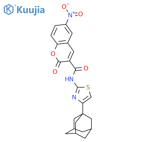 N-[4-(adamantan-1-yl)-1,3-thiazol-2-yl]-6-nitro-2-oxo-2H-chromene-3-carboxamide structure